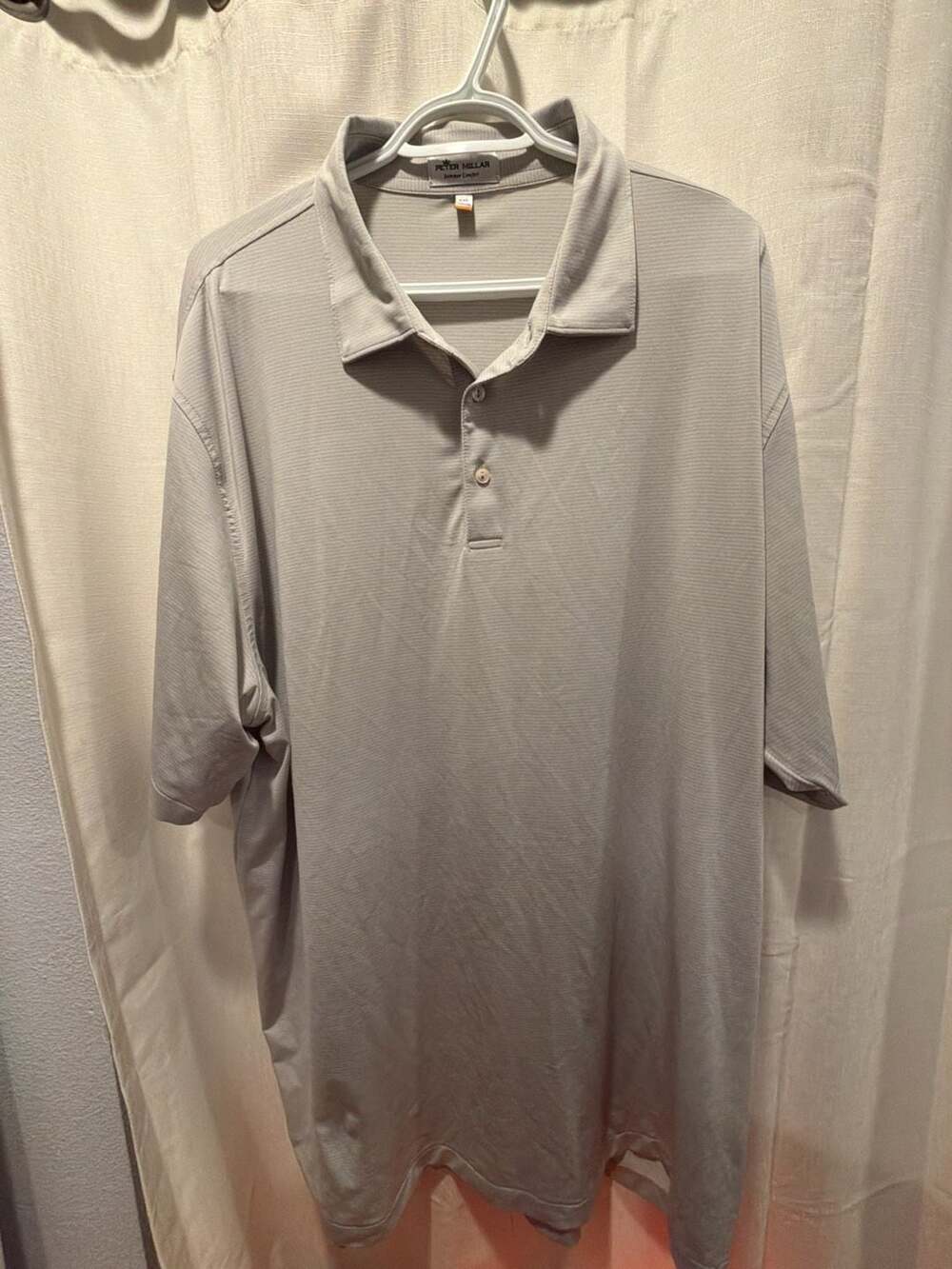 Peter Millar Summer Comfort Men's Performance Golf Polo Shirt Gray Size XXL